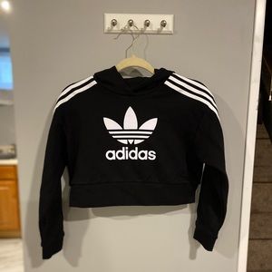 Adidas CHILDREN’S cropped hoodie - Black, size small.